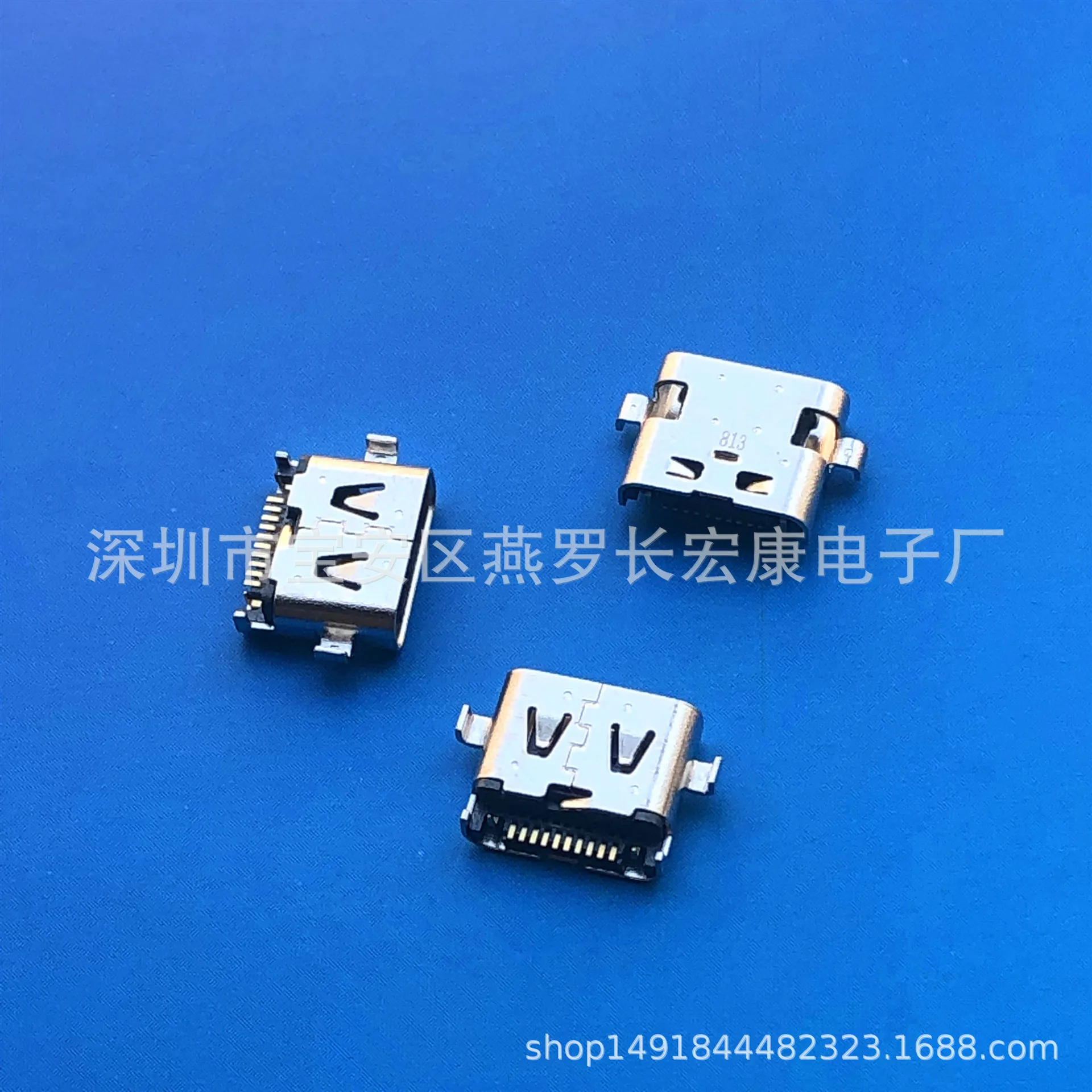 For sinking plate TYPE-C 10Pin female seat, short body L = 7.5mm sinking plate type, two-foot plug plate 10P female seat
