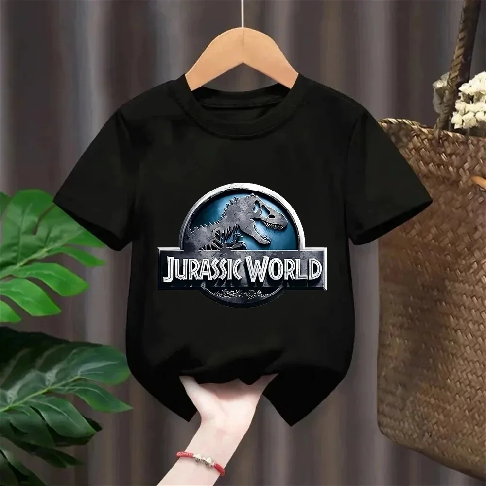Jurassic Park T-Shirt für Kinder, Jungen und Mädchen, Sommer-Dinosaurier-Film-Logo-Druck, T-Shirt aus Baumwolle, kurzärmelig, lässiges Oberteil, Geschenk für Kinder – Detail 6