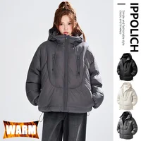 Women Winter Coat Hooded Jacket Parkas Thiened Warm Cotton Jaet Minimalist Youth Fashion
