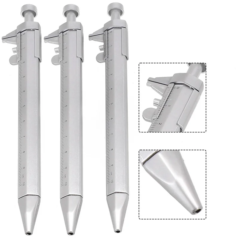 Creative Caliper Pen Vernier Caliper 0.5mm Double Scale Gauge Stationery Writing Instrument Measuring Tool For School Office Kit