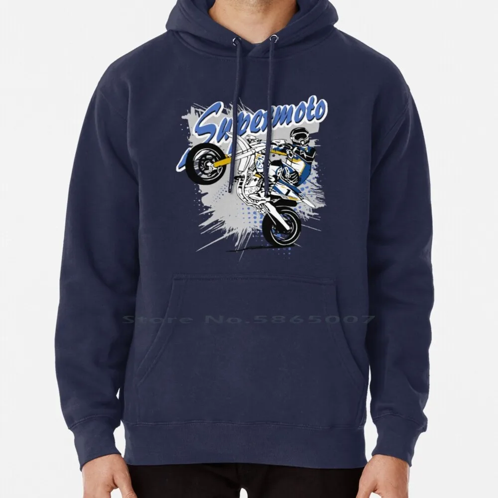 Supermoto-Ride Hard Hoodie Sweater 6xl Cotton Supermoto Enduro Offroad Racing Motorcycle Racer Motorbike Biker Gasgas Vertigo