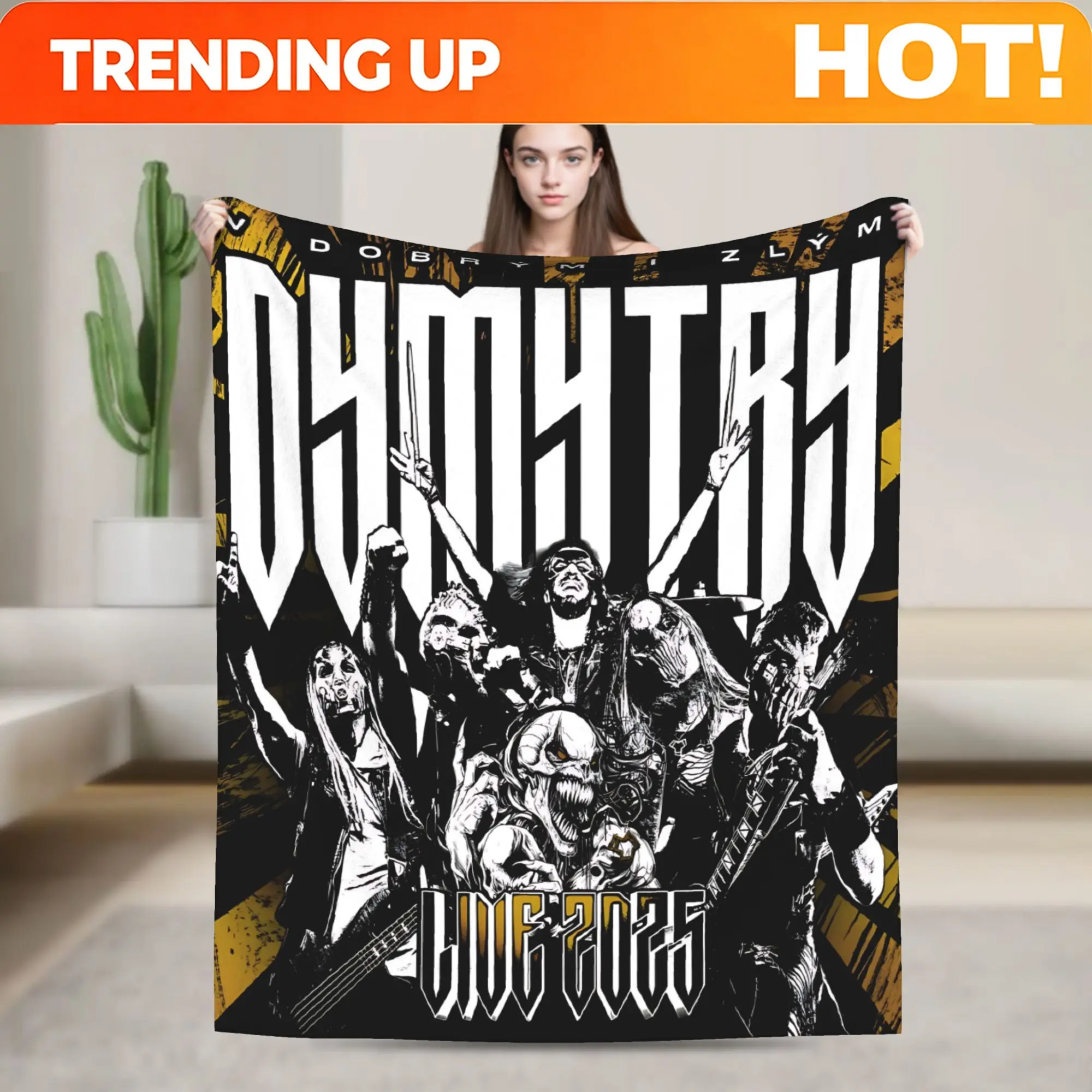 Customize Czech Heavy Metal Band Dymytry Live Performance Blanket | Contemporary Style, Suitable For Sofa, Bed, Tatami, All Seas