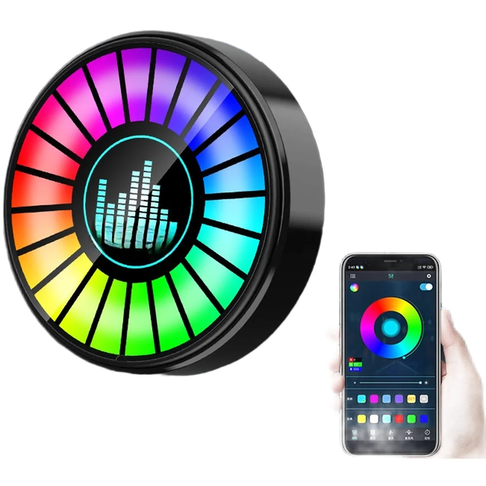 Audio Sensing RGB Car Light For Desktop Ambience Sound Reactive Ambient Light Rgb Light Compact ABS Housing