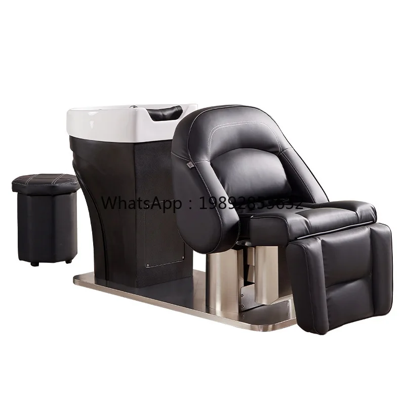 

YFY Hair Salon Haircut Shampoo Bed Shampoo Bed Semi-Reclining Hairdressing Ceramic Basin Special Shampoo Bed