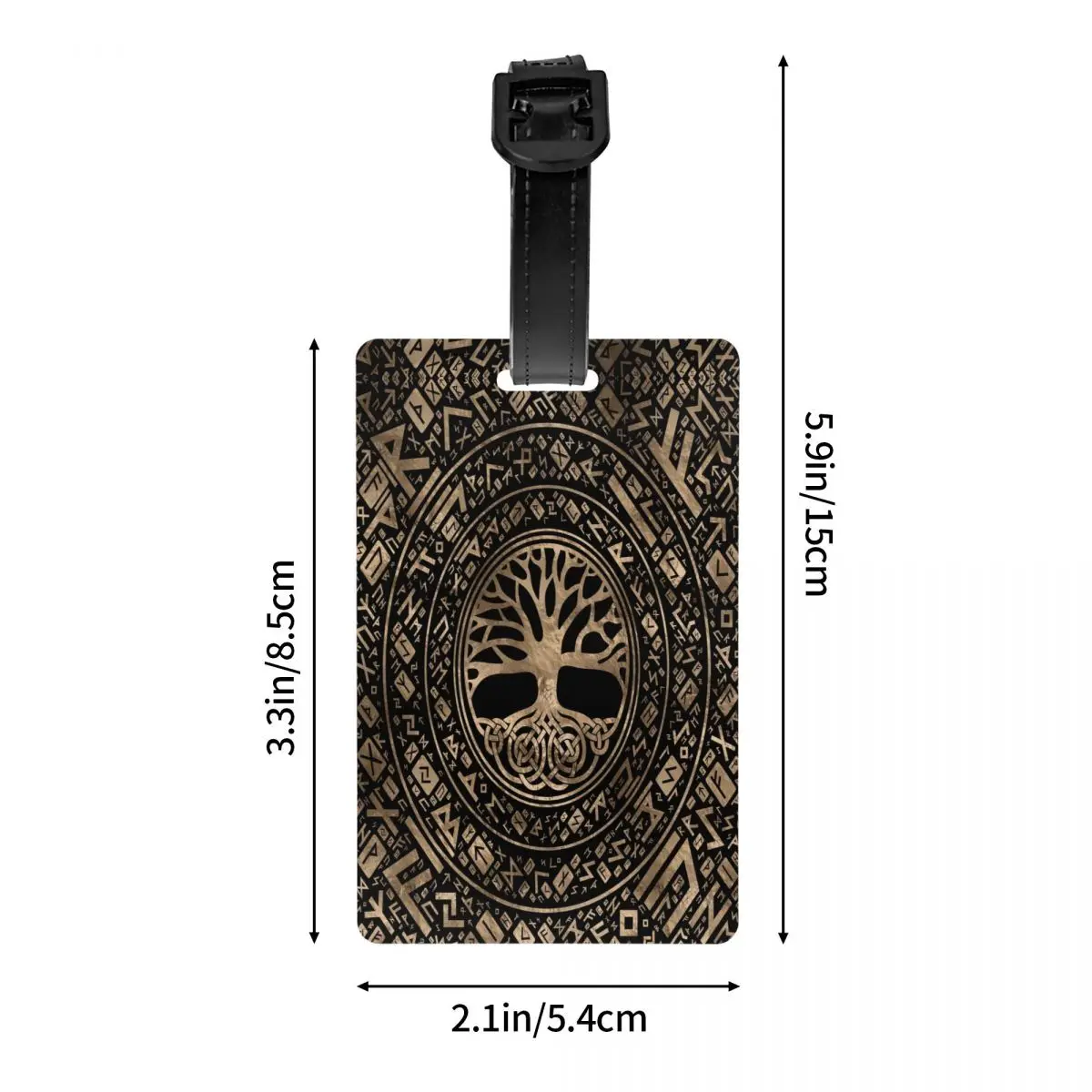 Árvore da Vida Tag Bagagem para Malas, Yggdrasil Corredor Padrão, Moda Viking Norse Símbolo, Bagagem Tags Capa, Nome ID Card