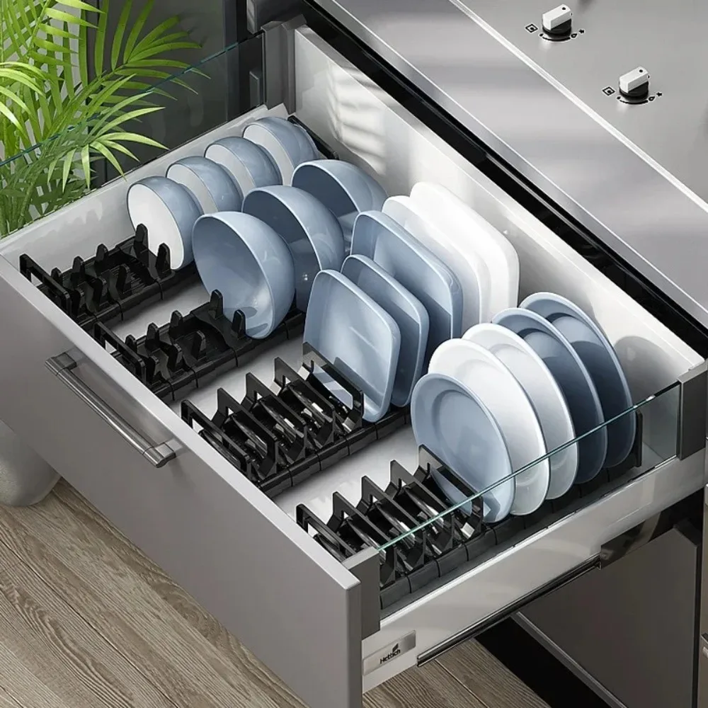 

Under Cabinet Dish Rack, Space Saving Collapsible Bowl Plate Drying Rack for Kitchen Counter, Adjustable Over-the-Sink Organizer