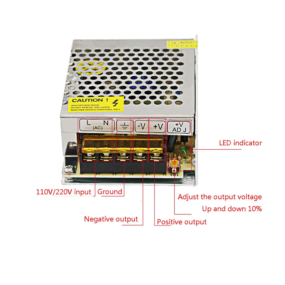 Lighting Transformer DC 5V/12V/24V/36V/48V Power Supply Adapter 5A 12A LED Strip Switch Driver Lamp 60W 100W 150W 200W 300W 400W