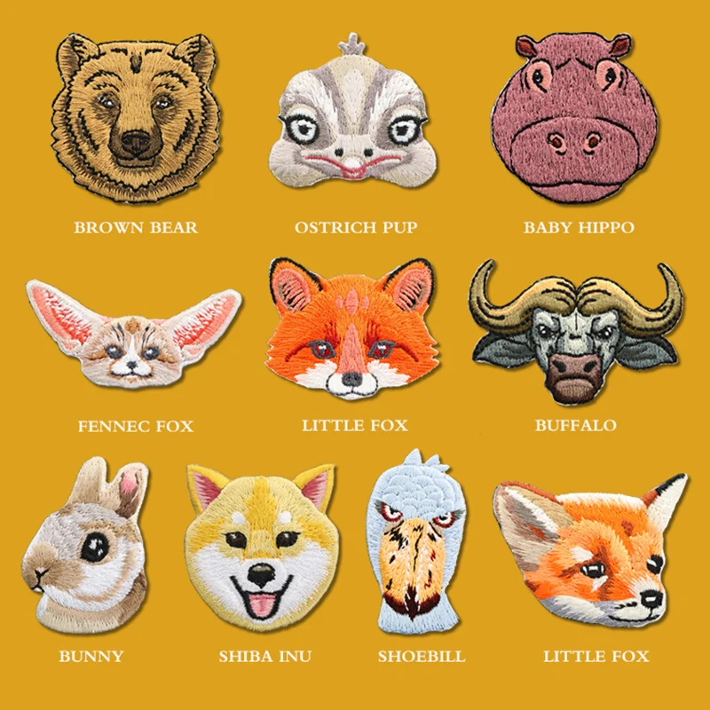 1-częściowy śliczny hipopotam Whalehead Stork Fox Animal Haftowane naszywki Żelazko na aplikację do dżinsów DIY Akcesoria odzieżowe