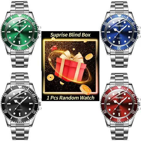 1PC Surprise Mystery Watch Blind Box-Fashion Large Dial Men Business Watches Casual Clock Sports Quartz Wristwatch（Without Box）