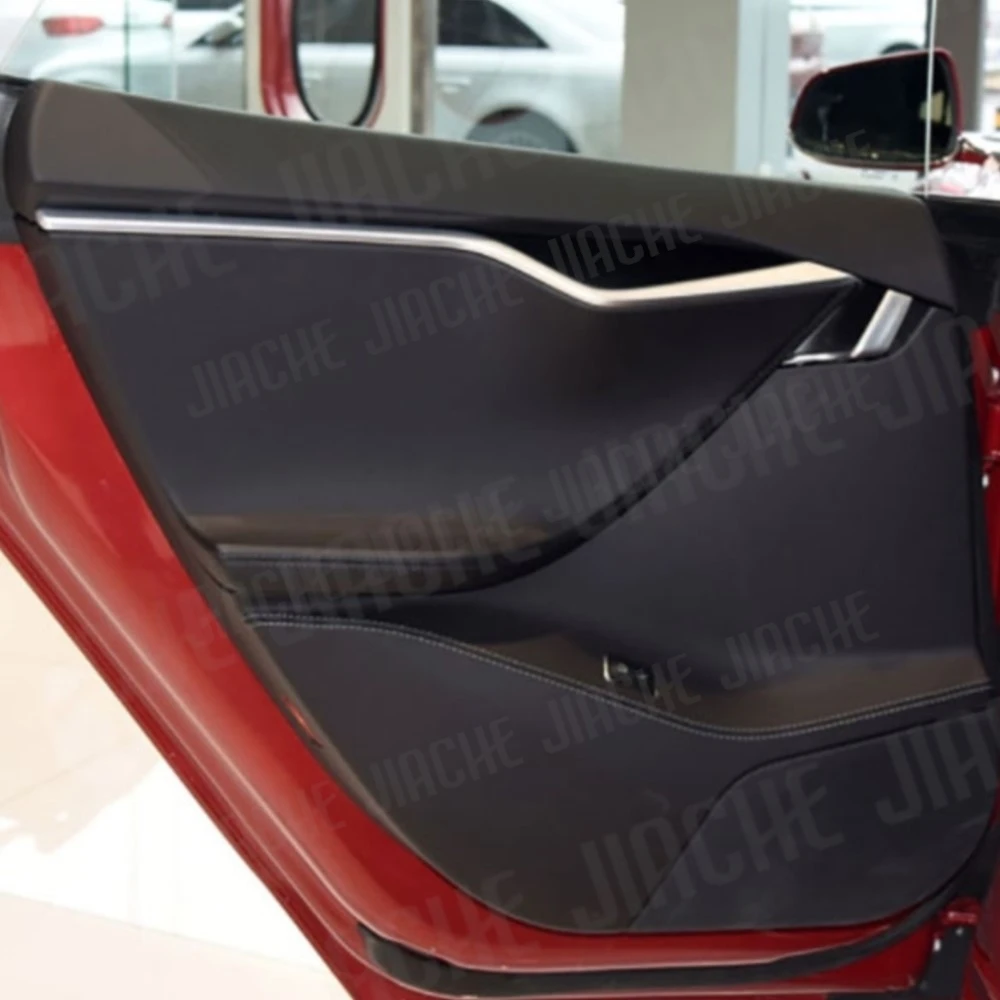 

JIACHE Carbon Fiber Car Interior Trim Door Decorative Cover Stickers for Tesla Model S 2016-2019 8PCS/Set Car Decoration
