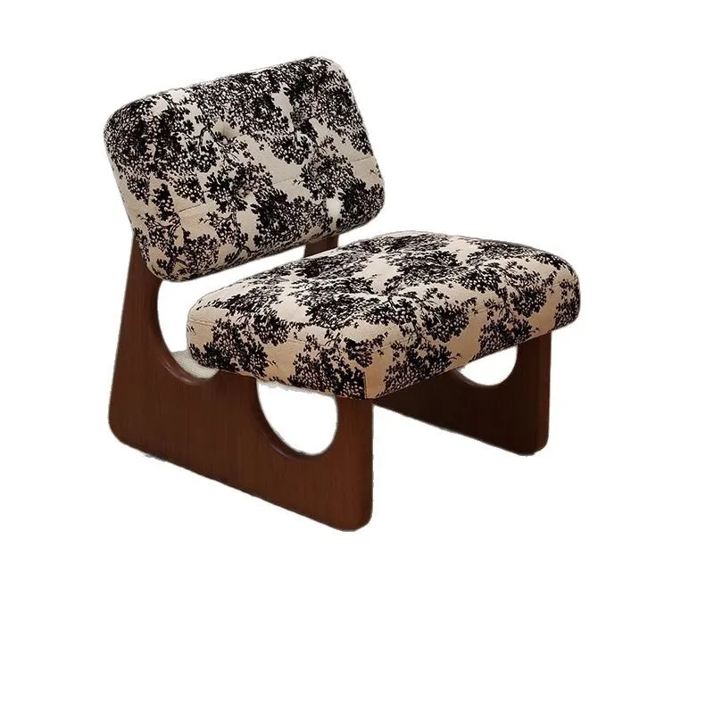 

Single sofa antique solid wood single leisure seat retro oil wax leather sofa designer back