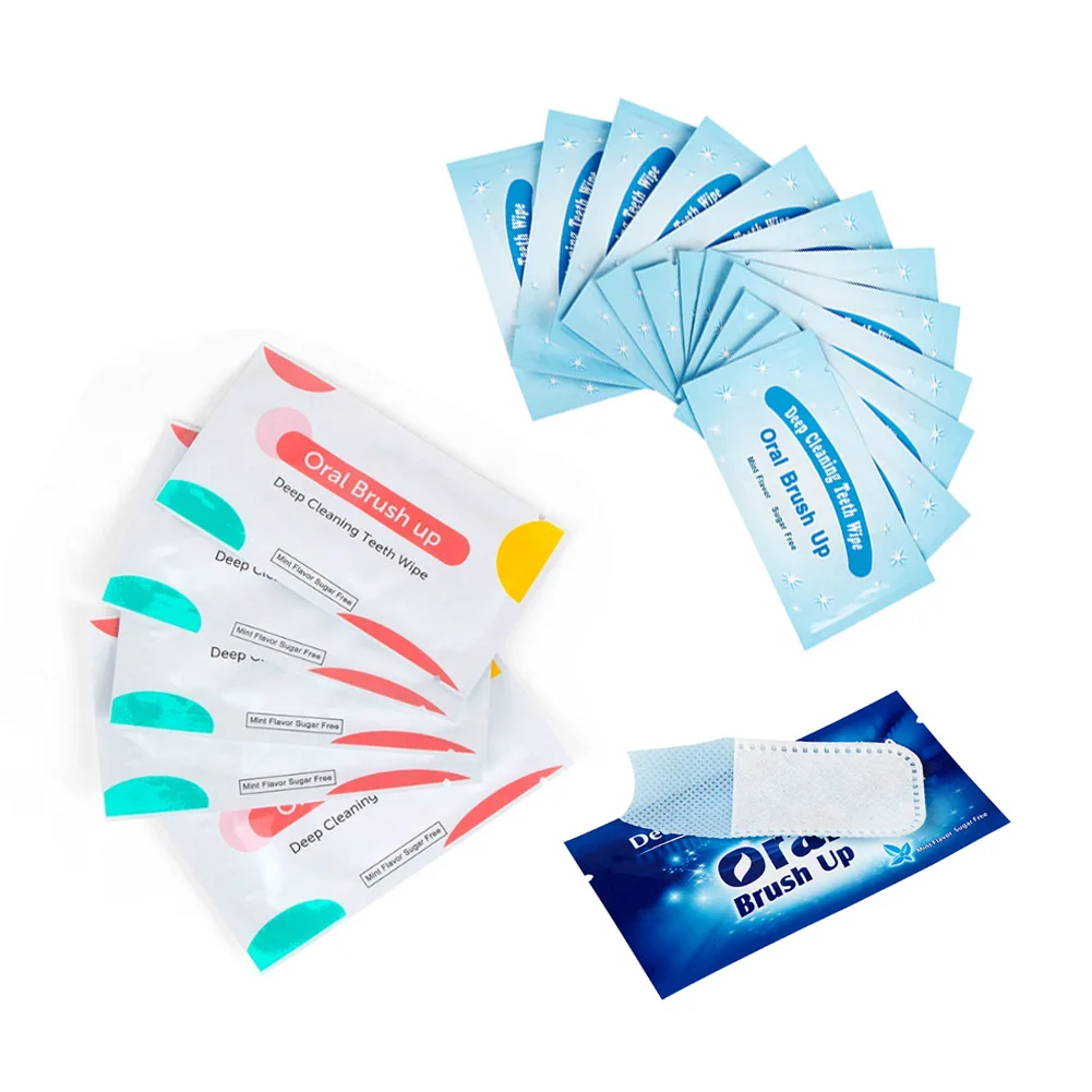 

100/300Pcs Teeth Deep Cleaning Wipes Residue Stain Remove Tooth Whitening Aid Dental Brush Up Finger Wipe Oral Hygiene Care Tool