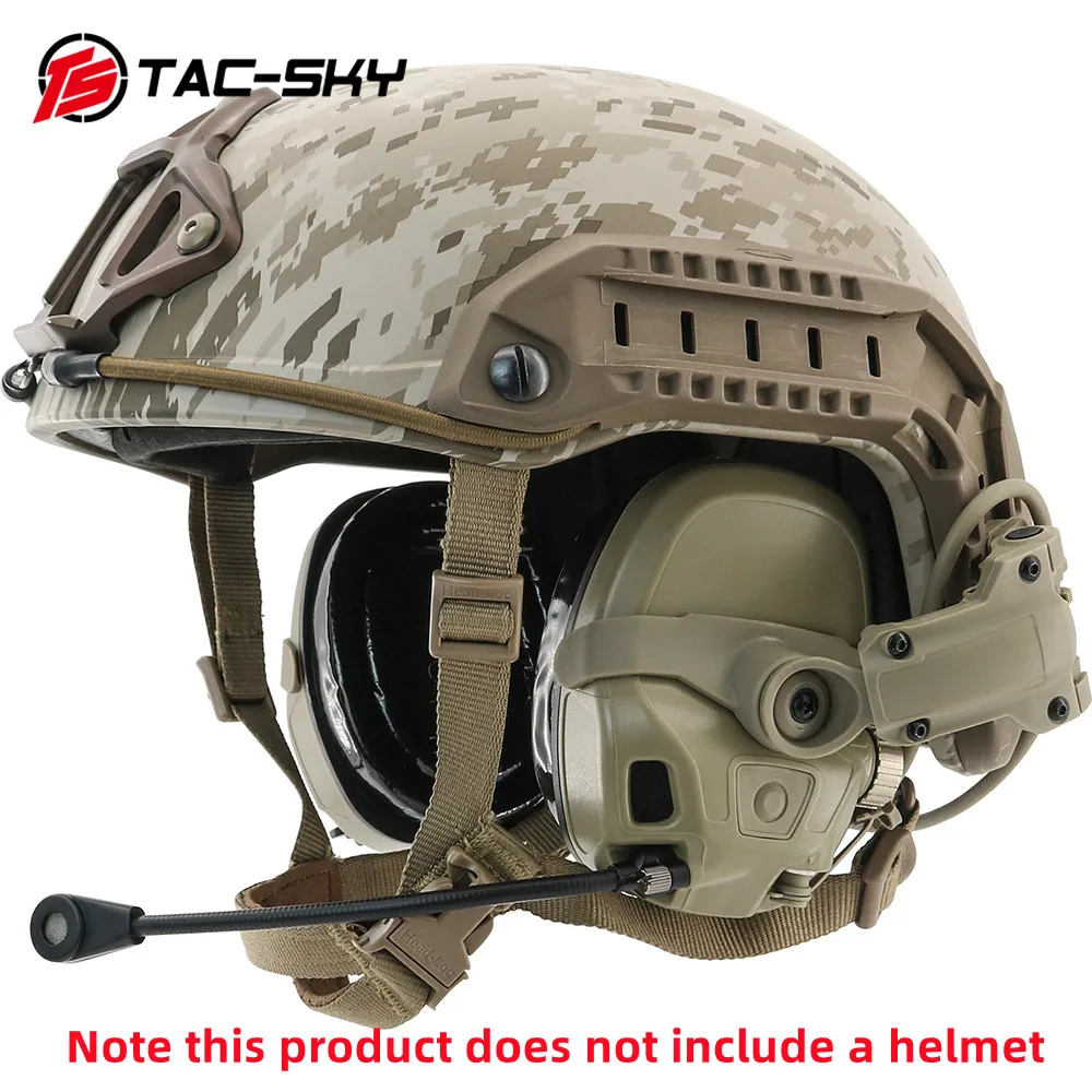 

TAC-SKY Tactical Helmet ARC Rail Adapter AMP Headset Comm Noise-Canceling Pickup Shooting Headset with RAC PTT Civilian Version