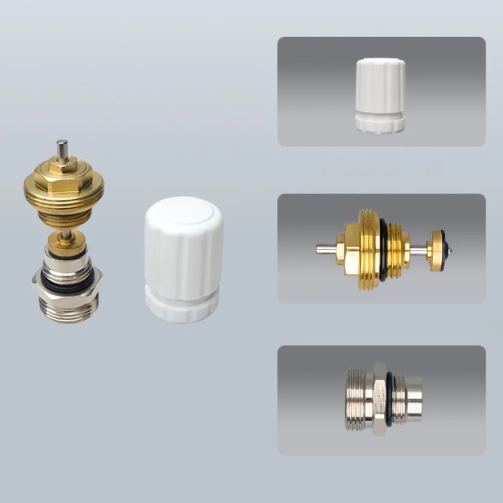 Thermostatic Valve Insert Set 2pcs M30x1.5 for Underfloor Heating Manifolds with G1/2 Thread and Automatic Shut Mechanism