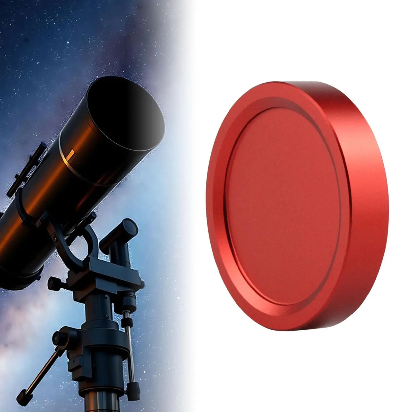 Telescope Eyepiece Holder Dust Cap Red Metal M48 Thread Lens Protective Cover for Telescope Accessories