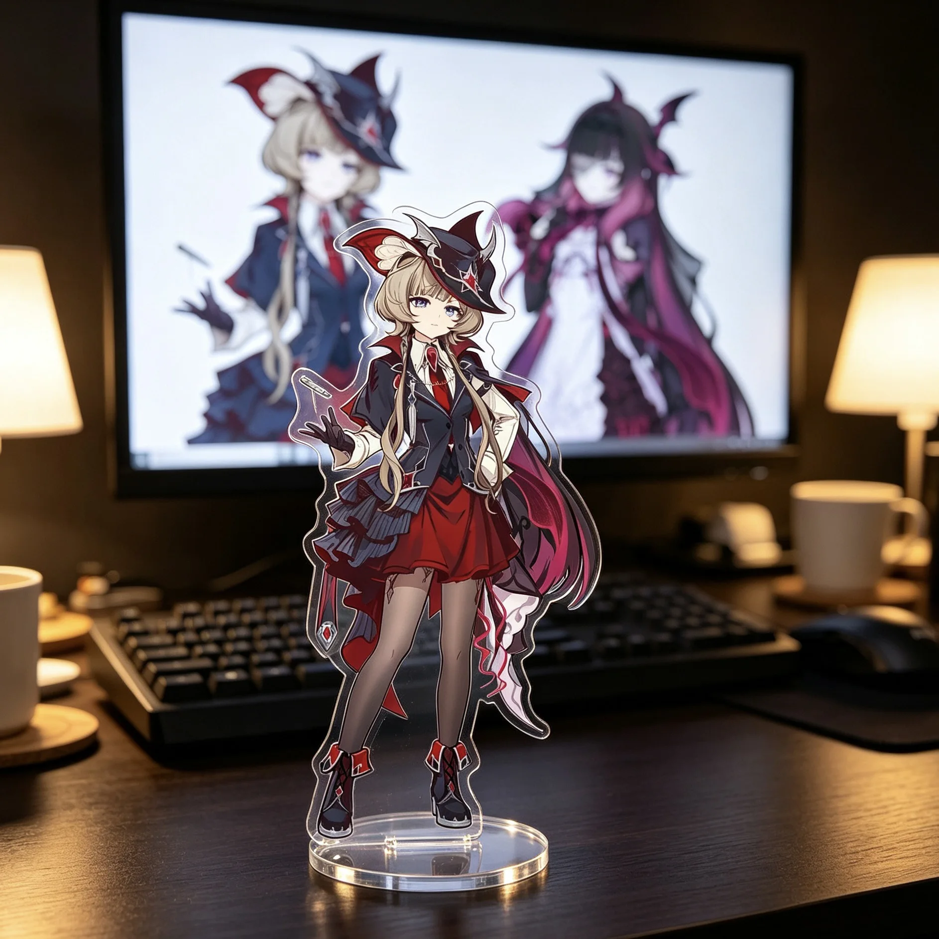 10cm Game Yuanshen Fatui Characters Columbina Hyposelenia Sandrone Acrylic Standing Sign Model Plaque Desktop Display Ornament