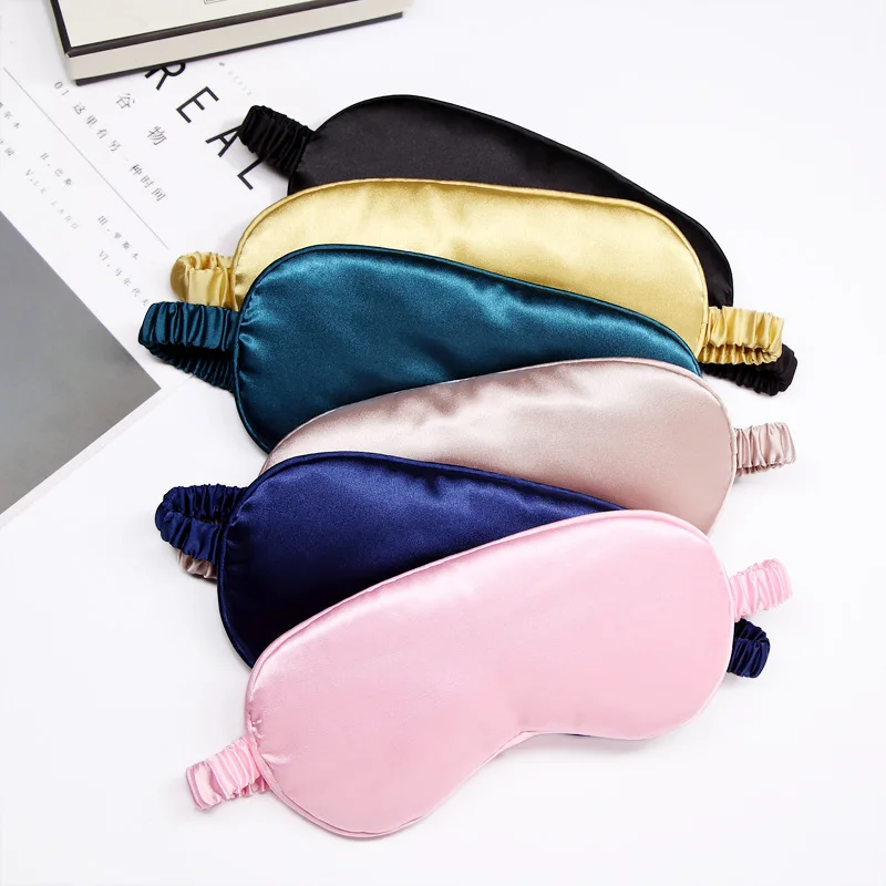 3D Natural Silk Sleep Mask Eye Masks Cover Portable Travel Eyepatch Double-Side Shading Eyeshade Health Sleeping Eye Care Tools image 4