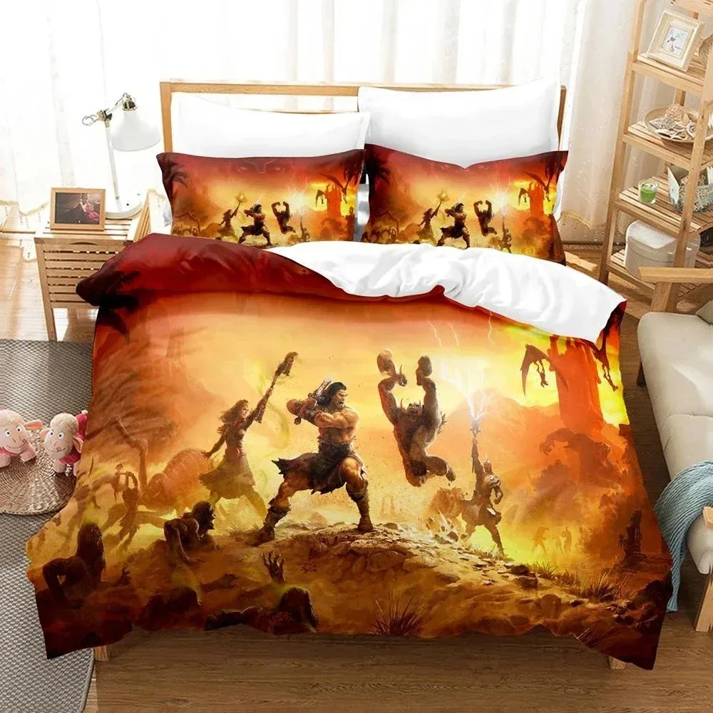 Conan Exiles The Age Of Sorcery Bedding Set Single Twin Full Queen King Size Aldult Boys Bedroom Duvet cover Sets 3D Anime