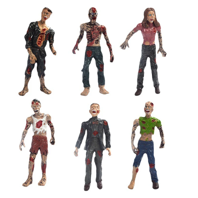 6 قطعة مجموعة كاملة الكرتون الشكل المشي غيبوبة الإرهاب جثة الرعب الميت تمثال لعبة مجسمة هدية للطفل طفل صبي فتاة الكبار