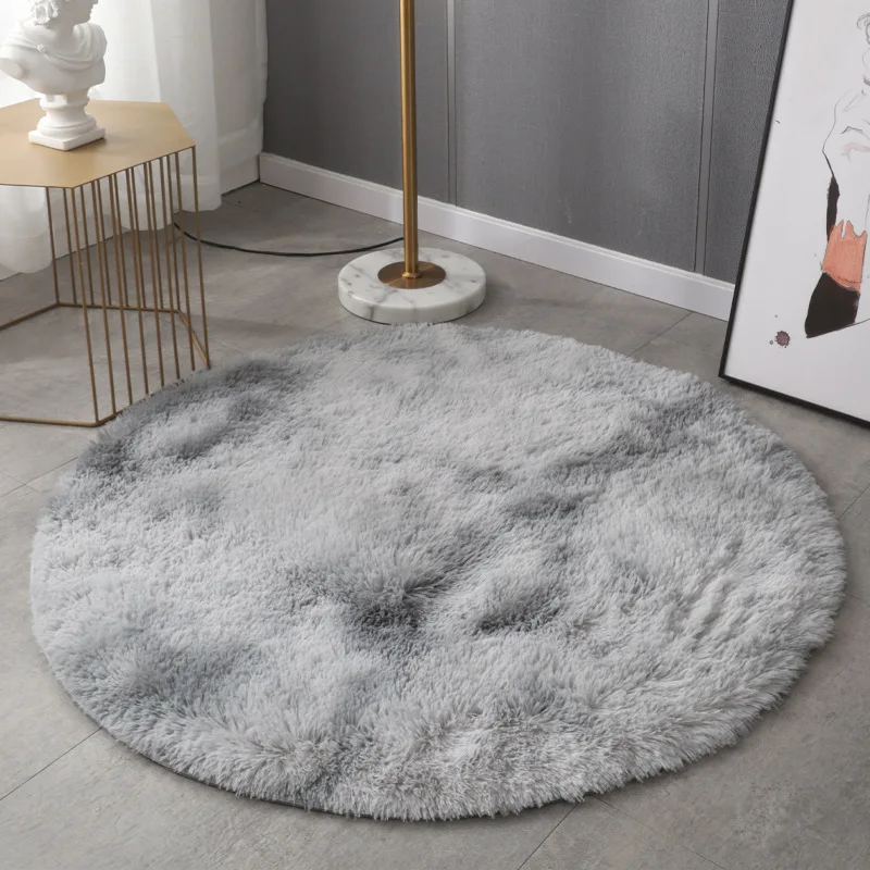 VIKAMA Tie-Dye Silk And Wool Sofa Area Rug Bedroom Bedside Rug Hanging Basket Computer Chair Dressing Table Footpad Home Decor