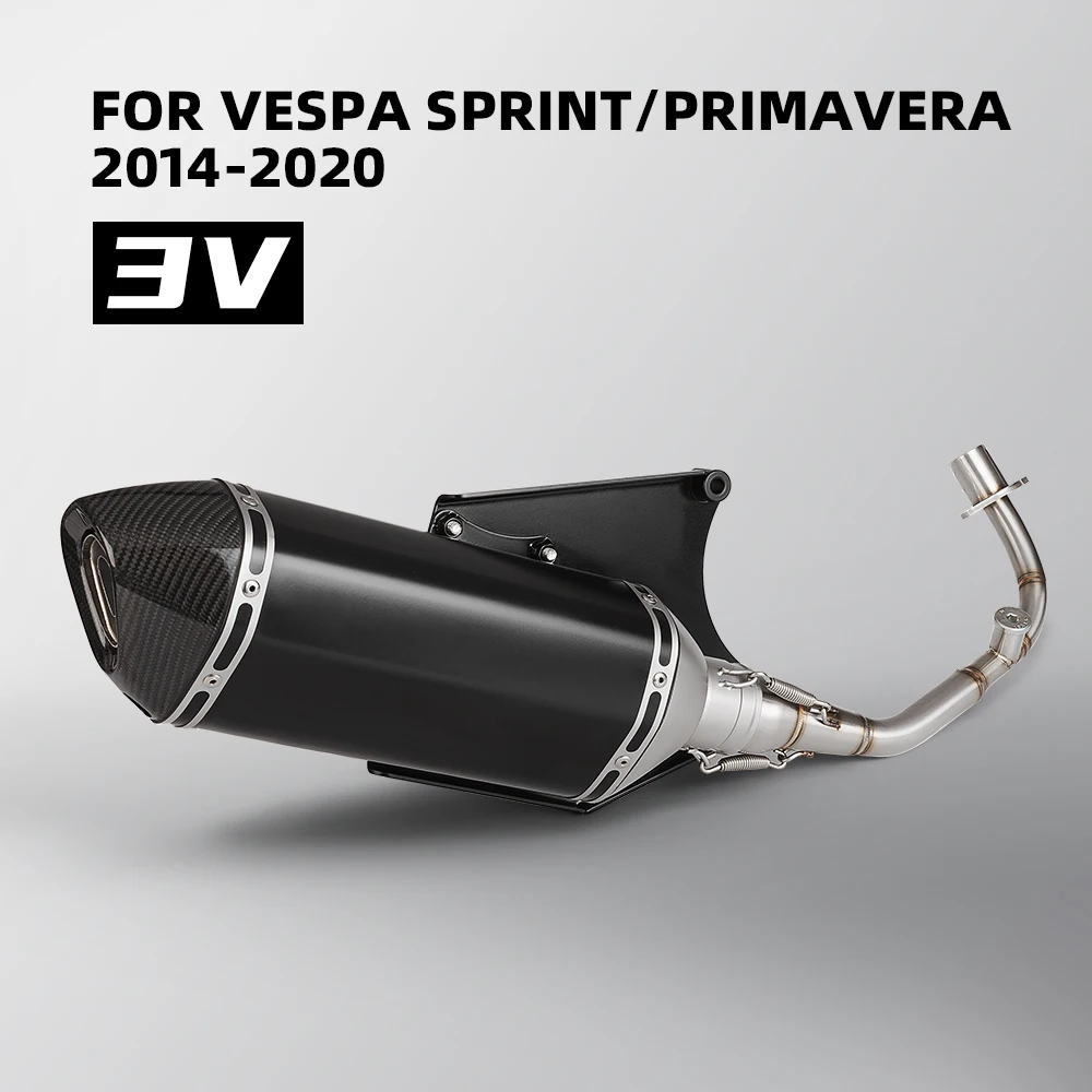 

Motorcycle Exhaust Full System Upgrade Kit For Vespa Primavera Sprint 125 150 3V Lossless Installation Muffler Link Pipe