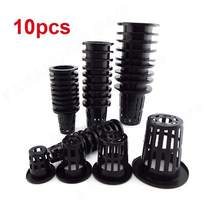 10pcs Hydroponic Mesh Pot Vegetable Planting Basket Soilless Cultivation Plastic Plant Rooter Cup Aquarium Plant Pot M20