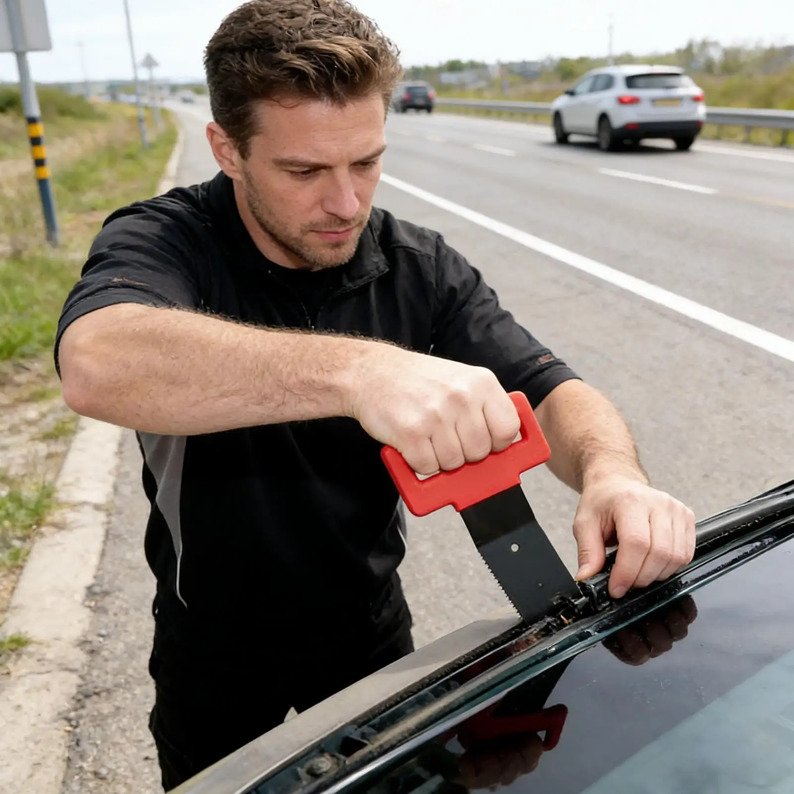 Auto Trim Removal Tool Portable Car Window Rubber Strip Puller Window Belt Removal Tool For Edge Adhesive Board Grease