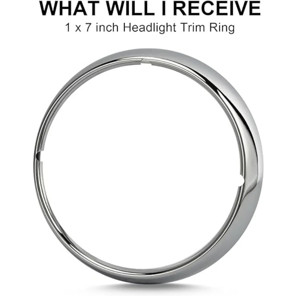 حلقة تشذيب مصباح دراجة نارية أمامي ، غطاء مصباح أمامي ، غطاء واقي من الضوء لجولة هارلي ، ملك الطريق ، انزلاق كهربائي ، شارع ، FLHT ، FLHR ، 7 بوصة #5