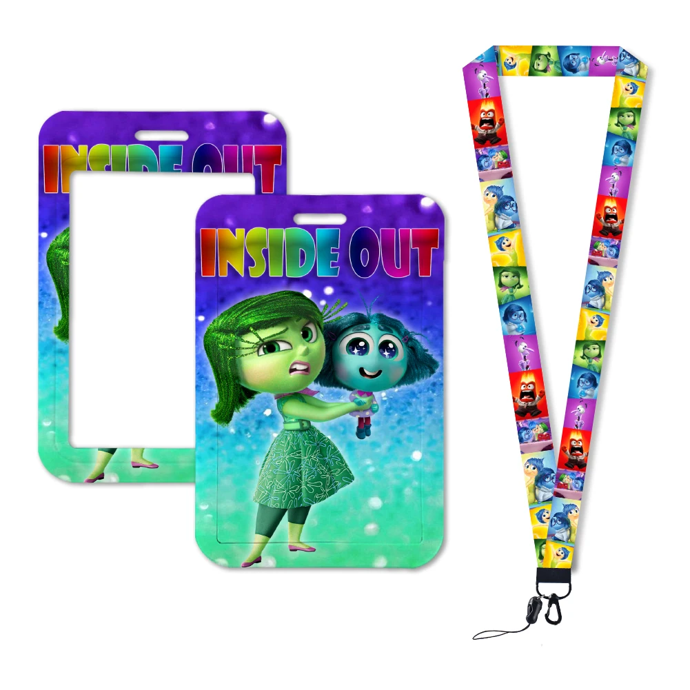 Lastest Inside Out 2ความสุขความโกรธความรังเกียจความกลัว lanyards ตลกป้ายผู้ถือบัตรประจำตัวบัตรแขวนเชือก lanyards ของขวัญ