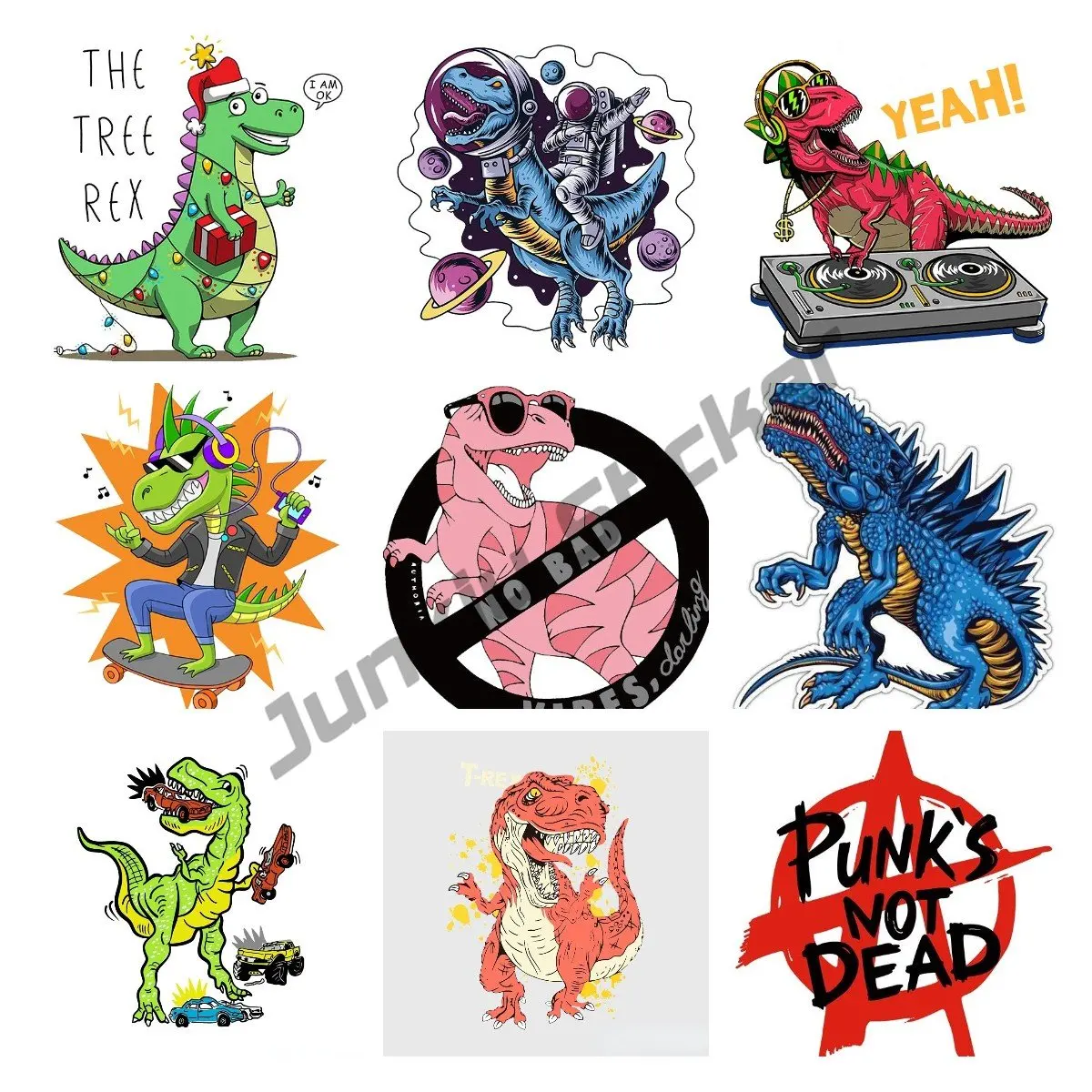 Blue Dinosaur Reptile Jurassic Park Car Bumper Window Sticker Superhero T-Rex Angry Decal Surfboard Decoration