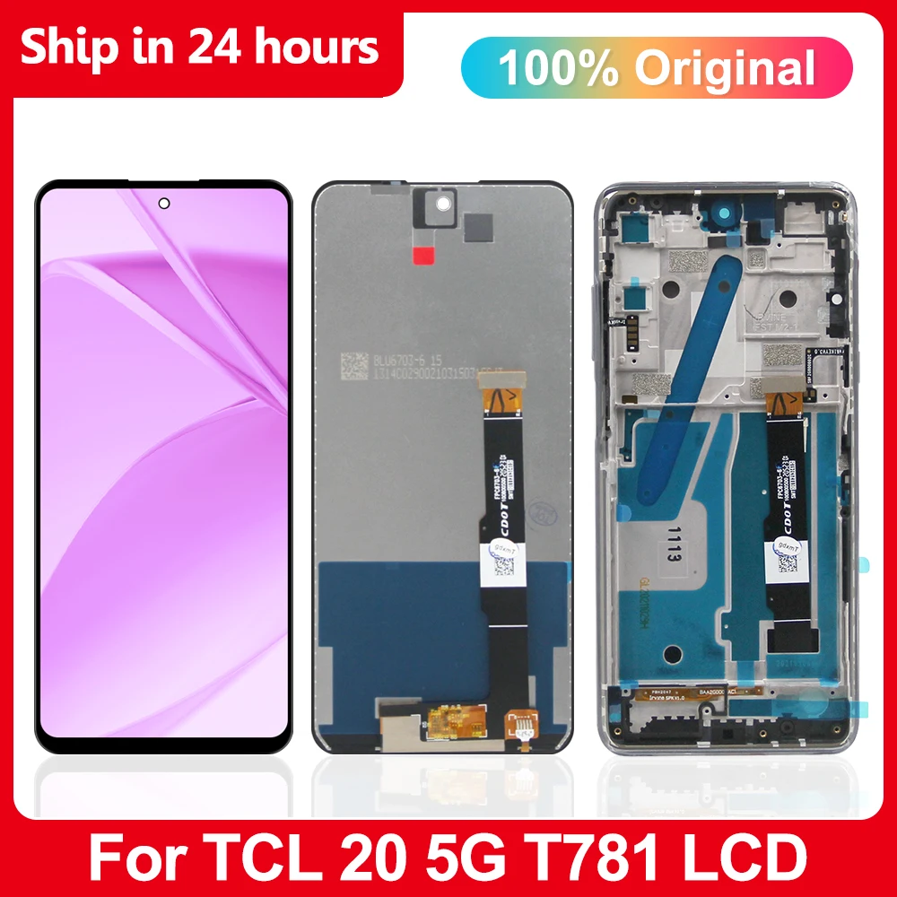 

Original 6.67" For TCL 20 5G LCD Display With Frame Touch Digitizer Assembly For TCL 20 5G T781, T781K, T781H Screen Replace