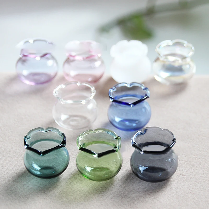 1:12 Dollhouse Miniature Glass Vase Mini Lily Of The Valley Lace Bottle Sealed Storage Bottle With Rubber Stopper Vase Model Toy