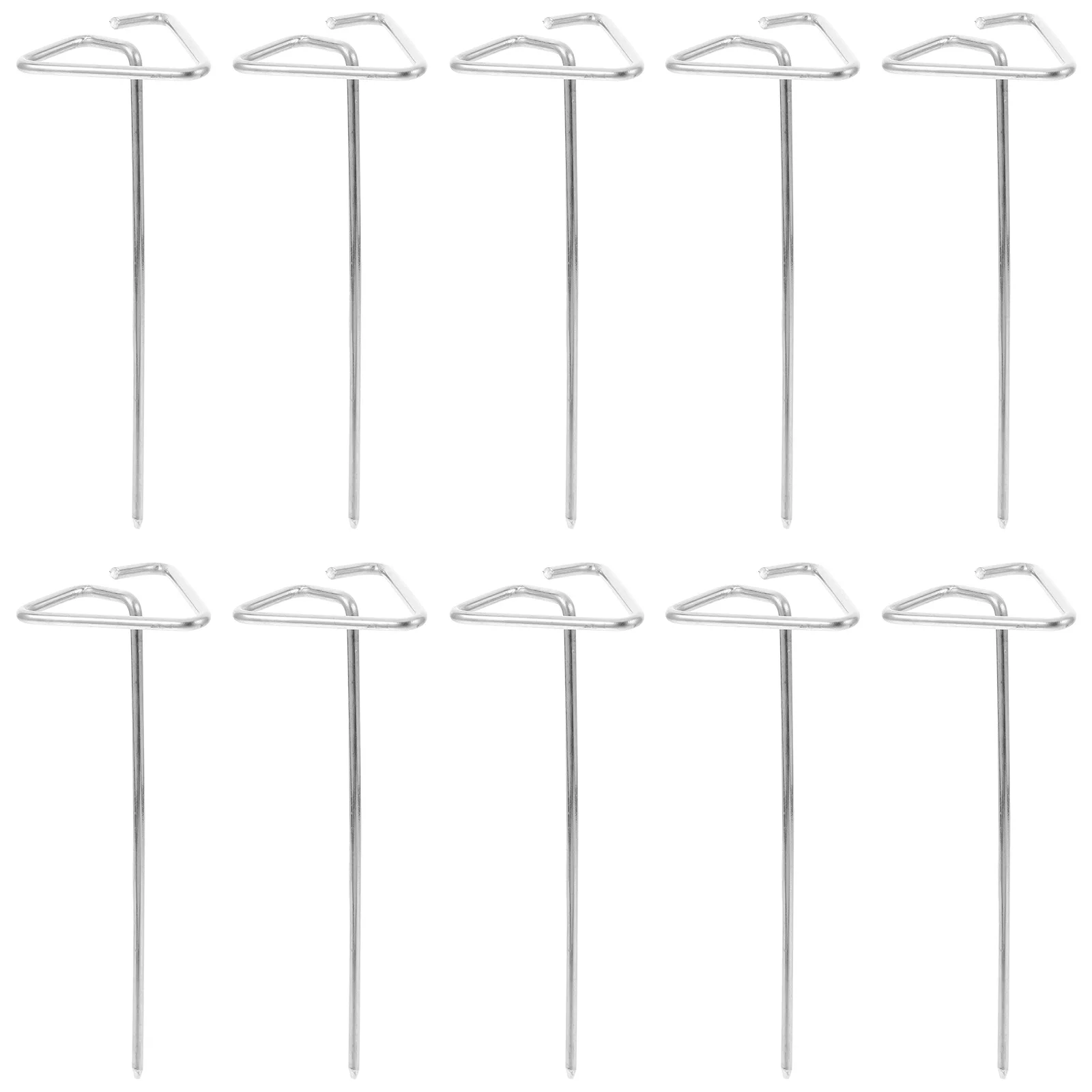 

10Pcs Standing Stainless Steel Bbq Skewers Vertical Grill Skewers Meat Vegetable Skewer Sticks Grill Accessories