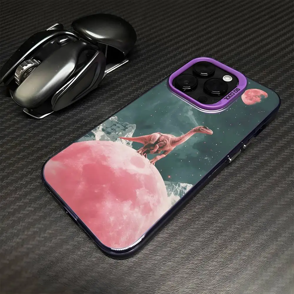 Dinosaur fashion cool pattern design Phone Case For iPhone17,16,15,14,13,12,11 Plus,Pro Max Purple Matte Shockproof Cover