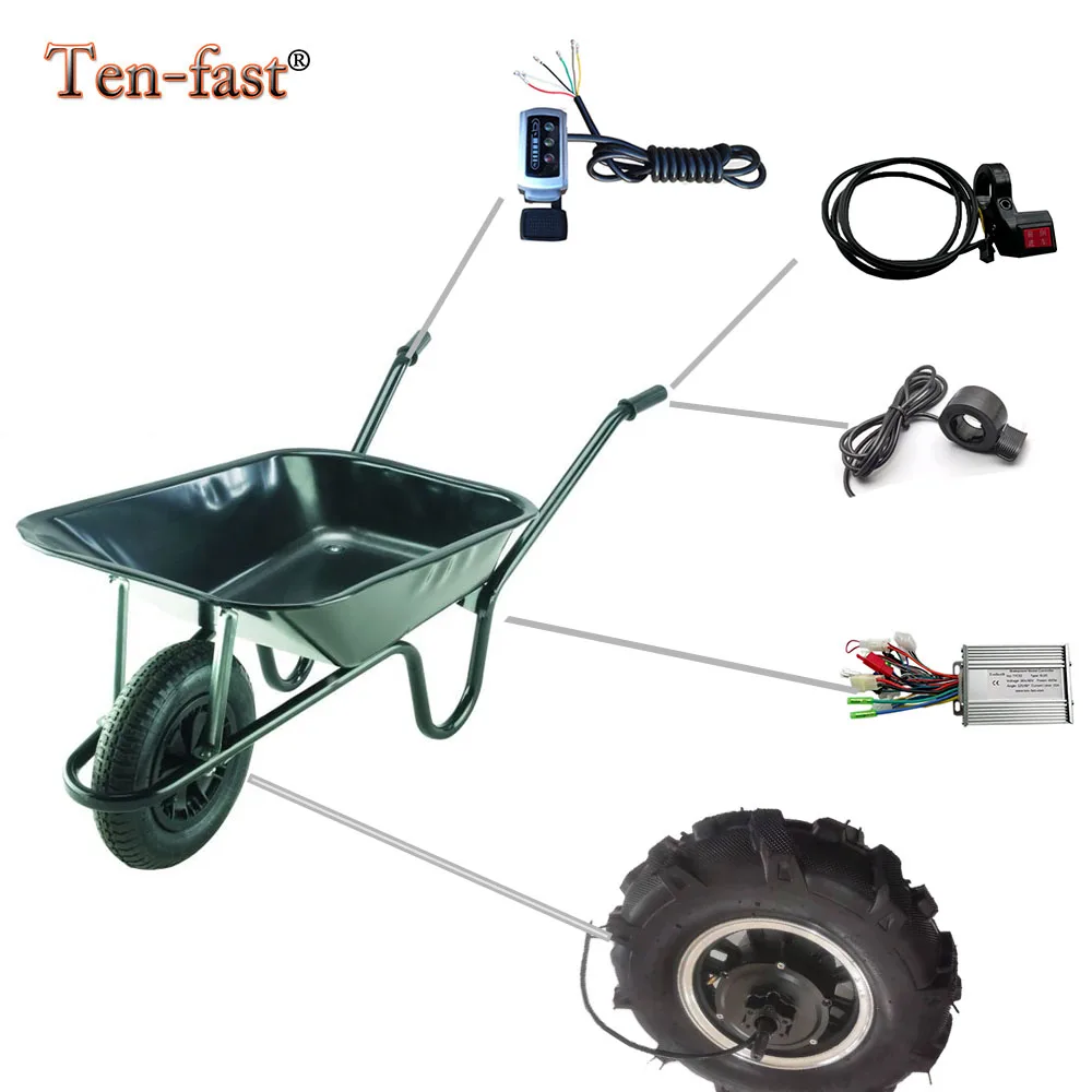 6km/h 100N.m Garden Wheelbarrow Motor Kits 36V/48V 1000W Garden Electric Barrow Hub Motor Conversion Kits Garden Cart Parts