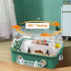 Hamster Cage Luxury Villa Oversized Acrylic Tunnel Gold House Transparent Single Double Layer