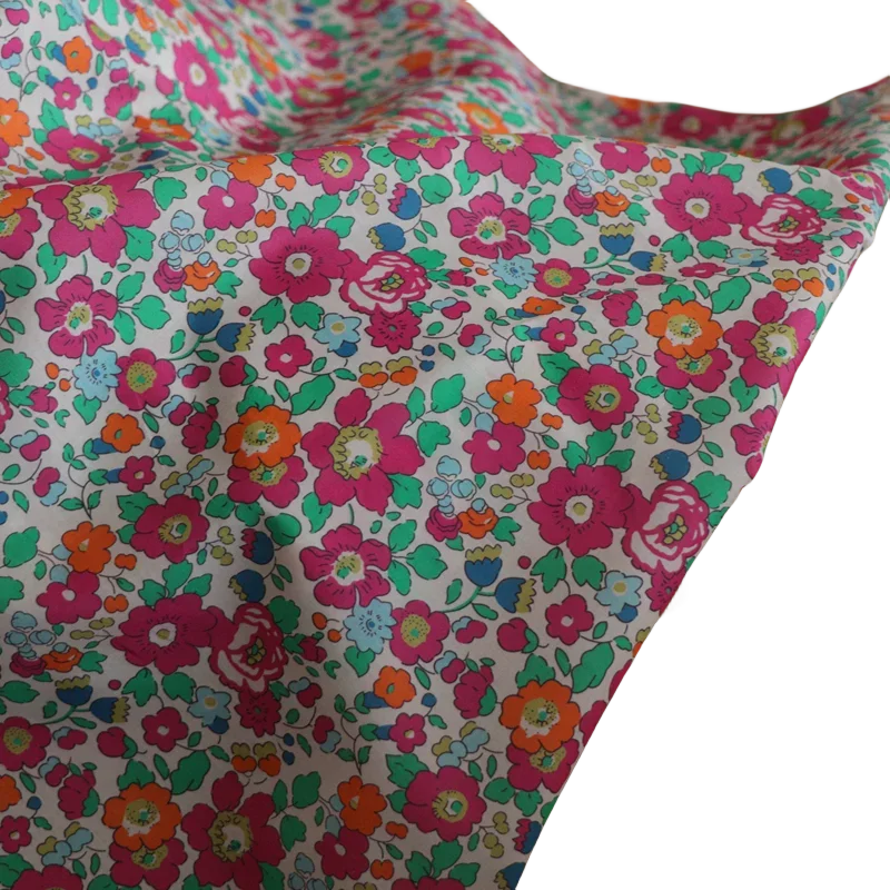 Floral 100% Cotton 80S Original Design Fabric Digital Printing for Sewing Cloth Dresses Skirt Kids Designer Tissus Tissu