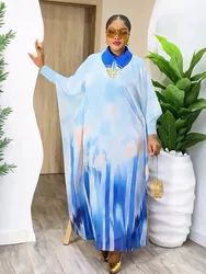 African Dresses for Women Elegant Summer African Long Sleeve Polyester O-neck Plus Size Party Maxi Dress African Clothes