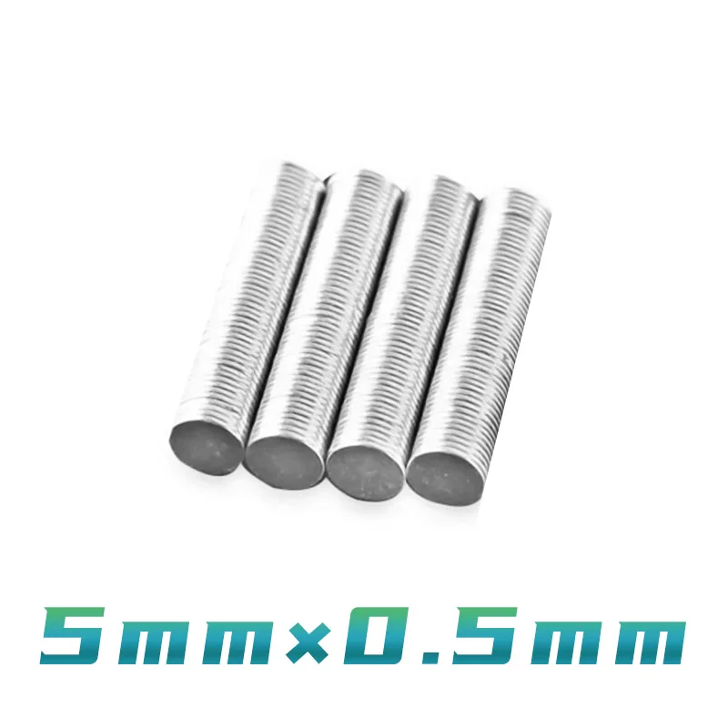 100 200 500 1000 2000 4000PC 5x0.5 Long Strong Powerful Magnets Disc Permanent Magnet 5x0.5mm Small Round Neodymium Magnet 5*0.5