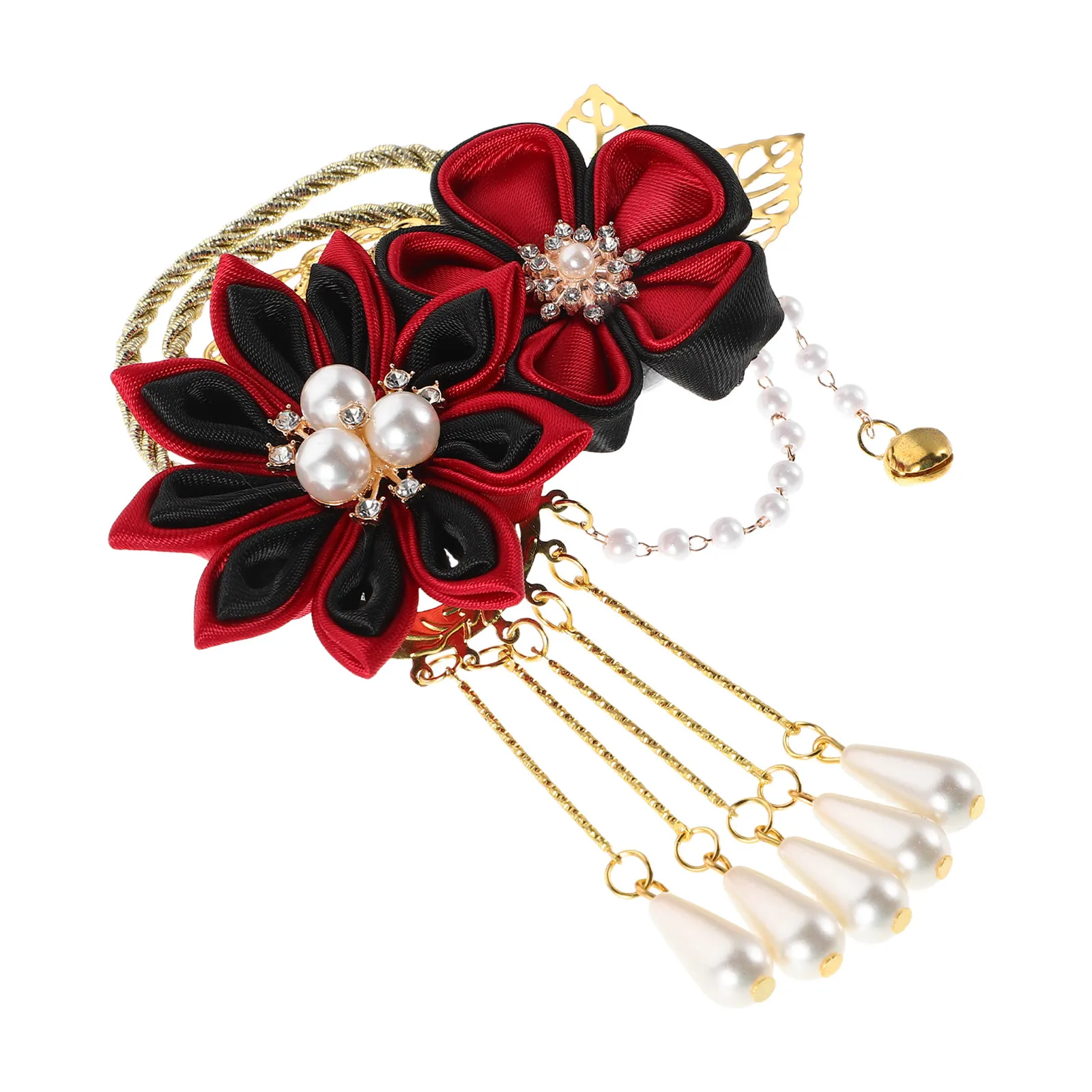 

Floral Tassel Hair Clip Chinese Ancient Style Vintage Hairpin for Hanfu Kimono Traditional Asian Costume Retro Hair Accessories