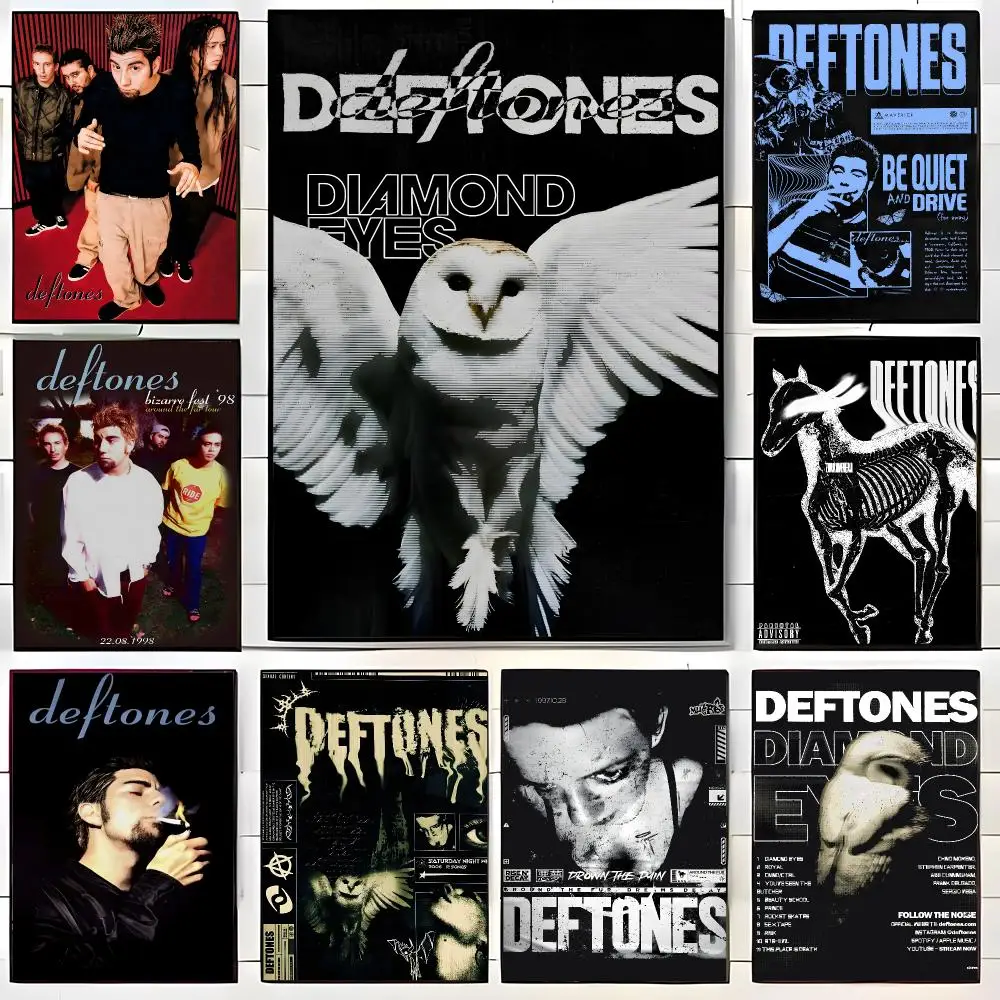 Metal Band D-Deftones Poster  Self-adhesive Art Waterproof Paper Sticker Coffee House Bar Room Wall Decor