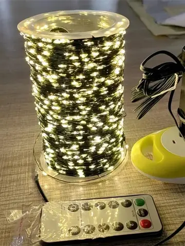 1000 LED alambre verde guirnaldas de luces Led enchufe EE. UU./UE 110V/220V impermeable LED árbol de Navidad vacaciones hogar jardín decoración Navidad
