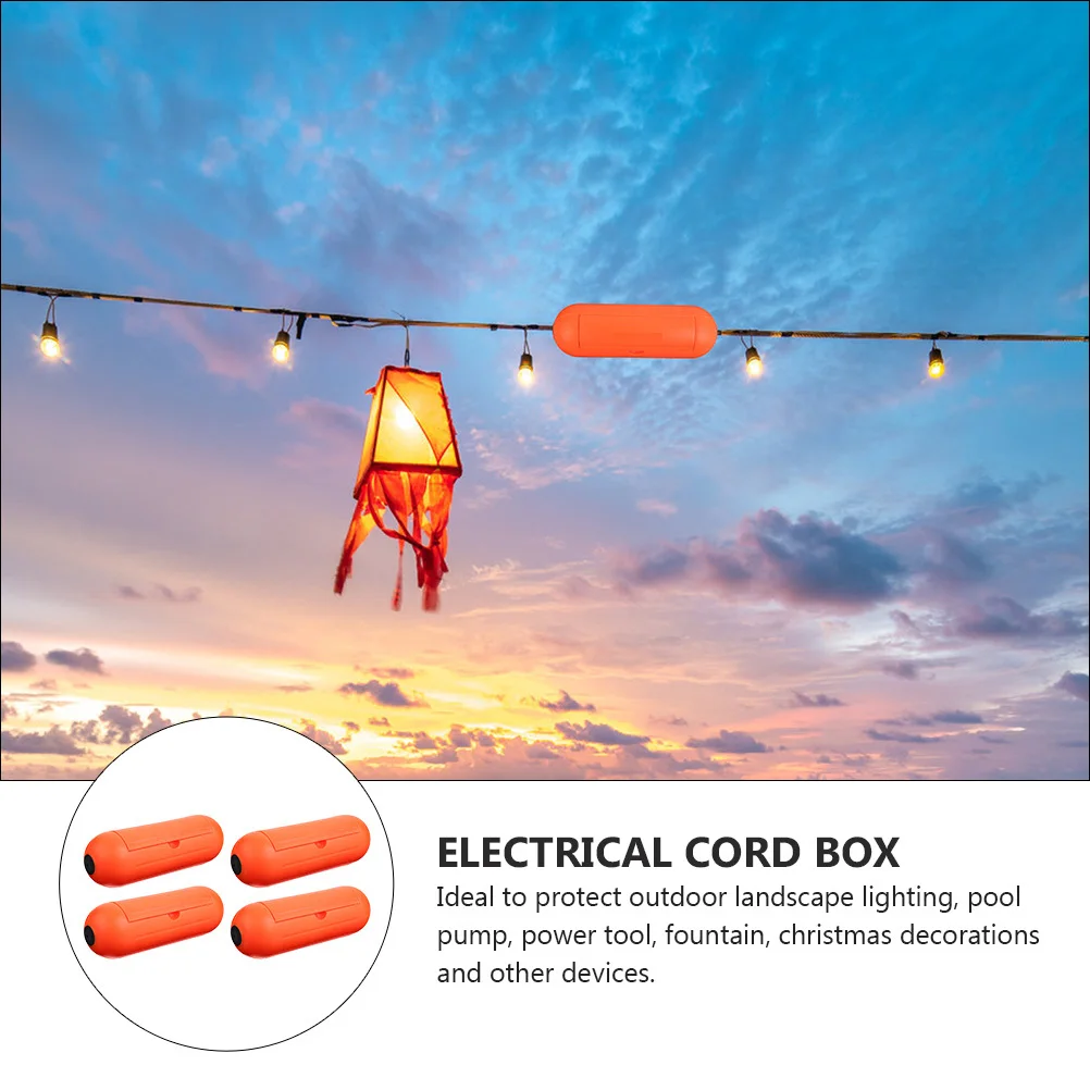 

4 pcs Waterproof Box for Extension Cord Outdoor Supplies R om Outdoor Waterproof Connector Box Color Protects Water Dust Snow
