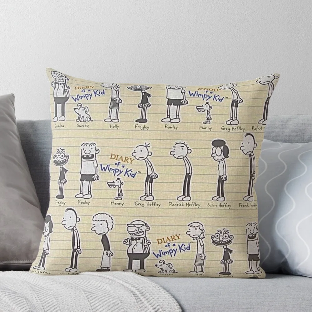 

Diary of a wimpy kid (cast) Throw Pillow Anime Sofas Covers Covers For Sofas