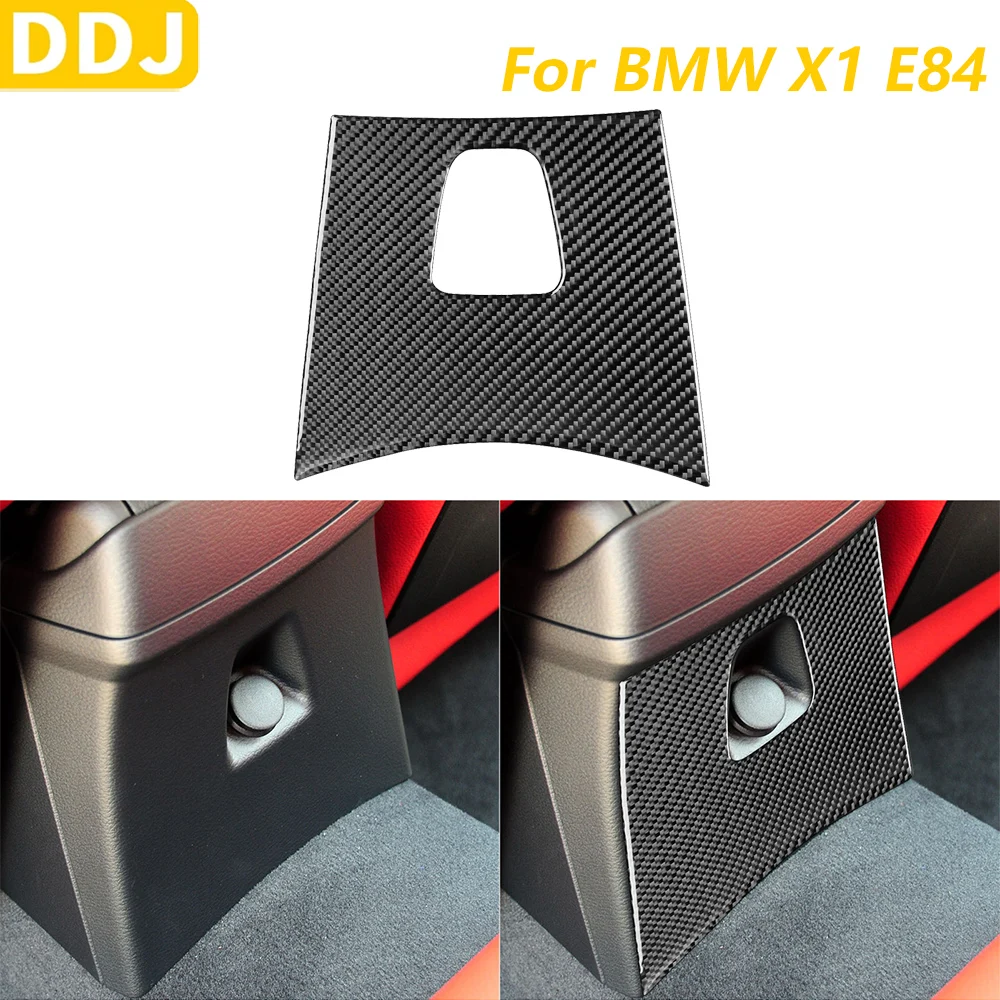 Für BMW X1 E84 2011-2015 Carbon Fiber Center Armlehne Box Hinten Zigarette Leichter Panel Abdeckung Auto Innen Zubehör aufkleber