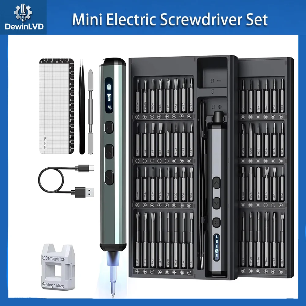 

DewinLVD 70 in 1 Mini Electric Screwdriver Set Precision Mechanics Tool for Mobile Phones Watches Glasses Laptop Game controller