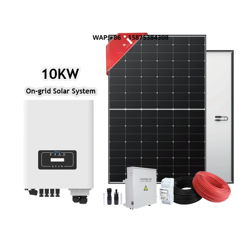 10kw Complete PV Kit On-grid Solar System Single Phase On-grid String Inverter With 430W-460w Trina Jinko Longi Solar Panels