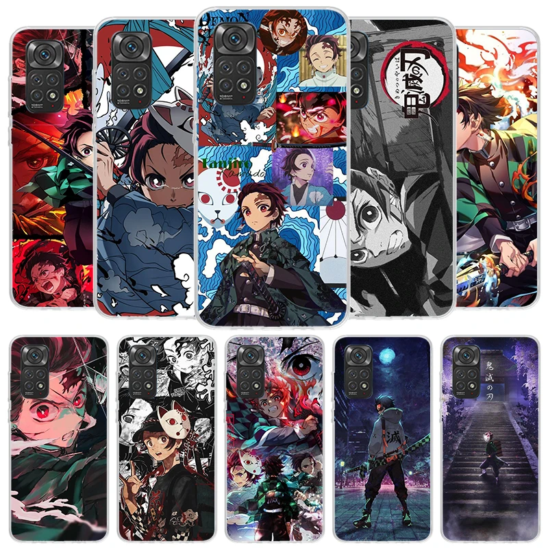 Demon Slayer Tanjiro Cover Phone Case For Xiaomi Redmi Note 13 12 11 10 Pro Plus 12S 11S 11T 11E 10S 9 9S 8 8T 7 Soft Fundas She