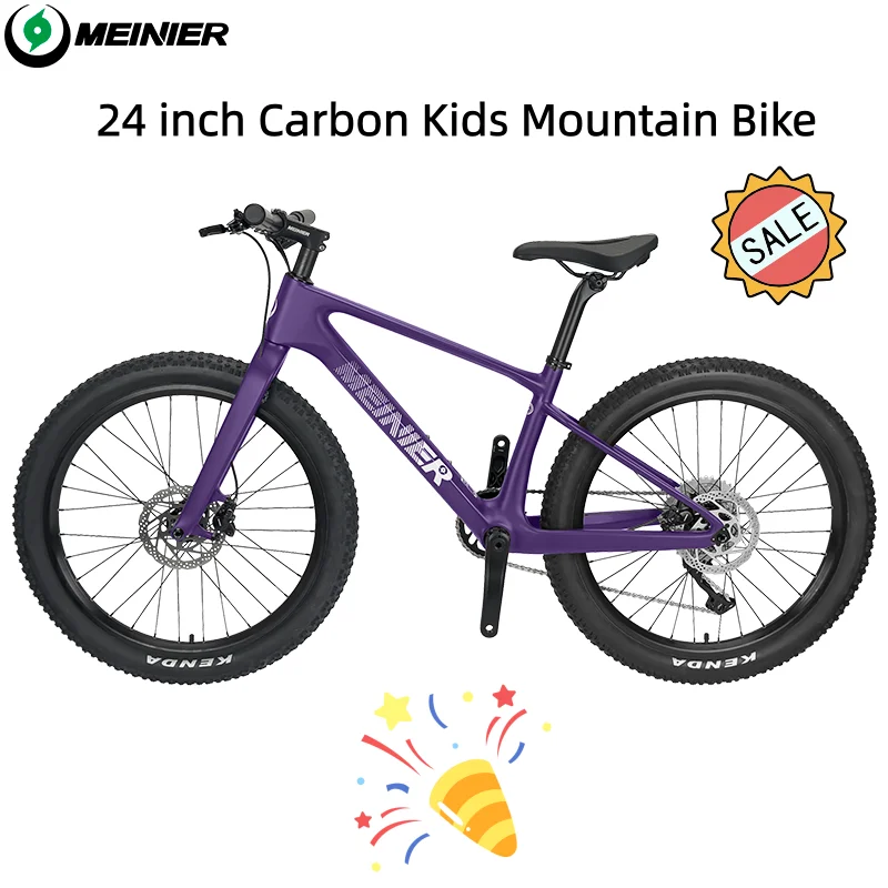 24Inch Carbon mountain bike M4120 Kit 10s 24x2.6Tire MT200 Hydraulic disc brakes Full Integrated Cable Kids Mountain Bike