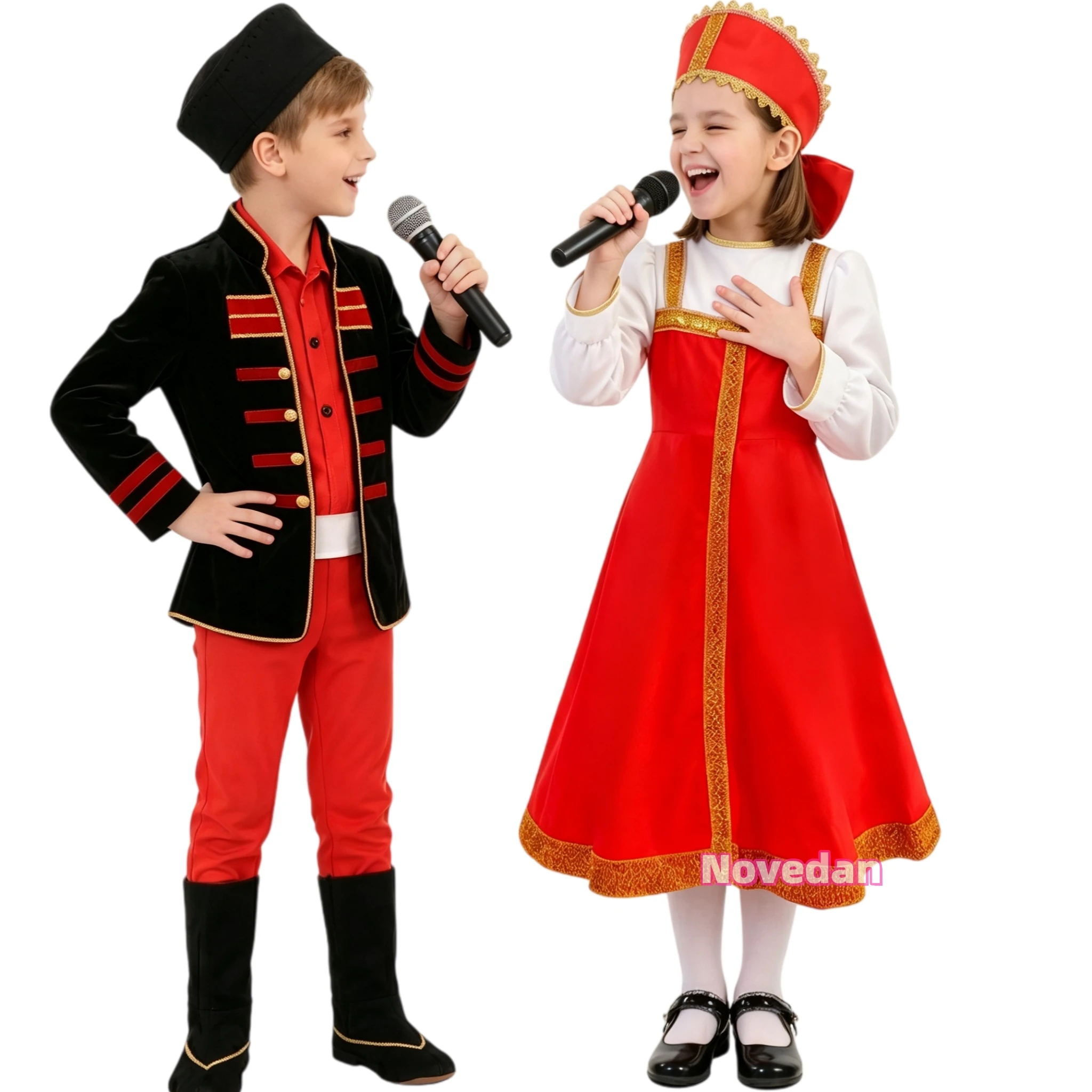 Disfraz de Halloween para cosplay, disfraz de bailarina rusa, disfraz infantil rojo para fiestas de cumpleaños, disfraz elegante para niños, ropa tradicional nacional.